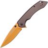 Folding Pocket Knife Grey Handle Orange Blade