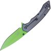 Open Folding Pocket Knife with Grey/Green