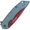 Folding Pocket Knife Grey handle Red Blade