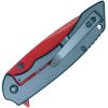 Folding Pocket Knife Grey handle Red Blade