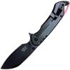 Folding Pocket Knife Black Handle w/ Red Accents