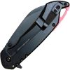 Folding Pocket Knife Black Handle w/ Red Accents