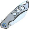 Open Folding Pocket Knife Grey Handle Blue Accents