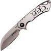 Folding Pocket Knife Silver w/ Black Accents