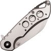 Folding Pocket Knife Silver w/ Black Accents