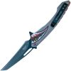 Open Folding Pocket Knife Gray Flying Shark