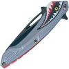 Open Folding Pocket Knife Gray Flying Shark