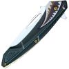 Folding Pocket Knife Green Flying Shark Design