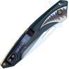 Folding Pocket Knife Green Flying Shark Design