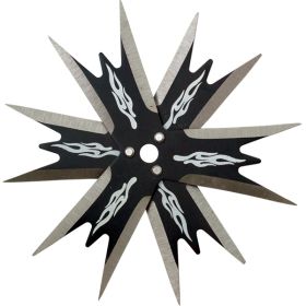 4" Black 12 point Stainless Steel throwing star