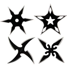 2.5” Black Steel Throwing Star 4pc Set