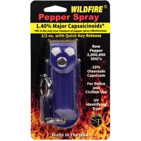 Wildfire 1.4% MC 1/2 oz pepper spray keychain blue