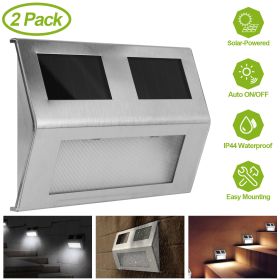 2 Pack Solar Light 2 LEDs Wall Security Lamp