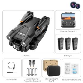 Dual Camera Drone (Items: 3 BATTERY, Color: Black)