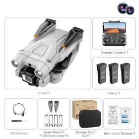 Dual Camera Drone (Items: 3 BATTERY, Color: Gray)