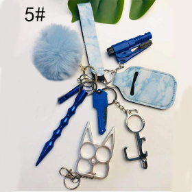 Top Fashion personal protection keychain (Color: Blue color 11piece set)