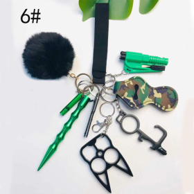 Top Fashion personal protection keychain (Color: Green color 11piece set)