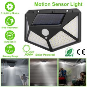 Solar Wall Light Outdoor PIR Motion (Color: Black)