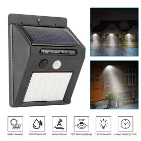 Solar Outdoor PIR Motion Sensor Lights (Color: Black)