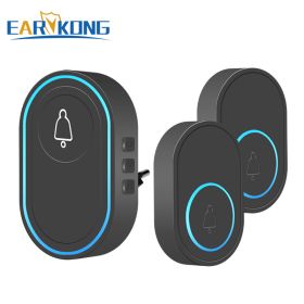 Intelligent Wireless Doorbell Home Waterproof (Color: 1receiver 2buttons C, Plug Type: US plug)