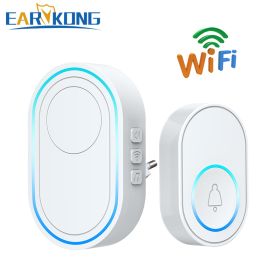 Intelligent Wireless Doorbell Home Waterproof (Color: 1receiver 1button F, Plug Type: US plug)