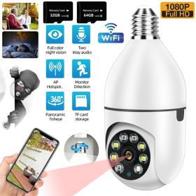 E27 Surveillance Camera LED WiFi (Color: camera with 32G card)