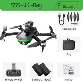 S5S Mini Drone 4k Pro 8K HD Camera Quadcopter (Color: Black-Dual4K-Bag-2B)