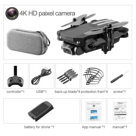 LS-MIN RC Mini Drone 4K 1080P HD Camera (Color: 4K Black Bag, Ships From: China)