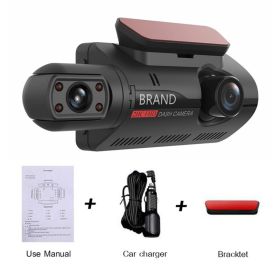 HD Car DVR 2 Lens Hidden Dash Cam (Sd Card Memory: nan, Color Name: front and interior)