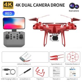 RC Drone 4K Wifi FPV HD Camera KY101 (Color: Red 4K MAX 1B)