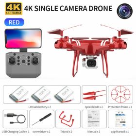 RC Drone 4K Wifi FPV HD Camera KY101 (Color: Red 4K 3B)