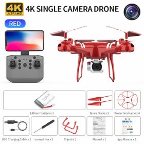 RC Drone 4K Wifi FPV HD Camera KY101 (Color: Red 4K 1B)