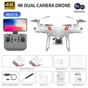 RC Drone 4K Wifi FPV HD Camera KY101 (Color: White 4K MAX 2B)