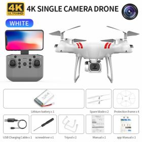 RC Drone 4K Wifi FPV HD Camera KY101 (Color: White 4K 1B)