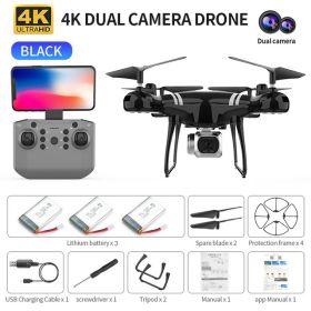 RC Drone 4K Wifi FPV HD Camera KY101 (Color: Black 4K MAX 3B)