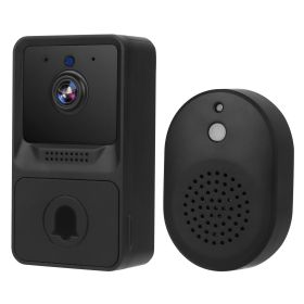 WiFi Doorbell Intercom Bell Chime Night Vision (Color: Black)