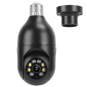 E27 WiFi Bulb 1080P Pan Tilt Security Camera (Color: Black)