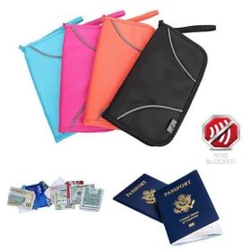 Passport and Credit Card Protector Wallet (Color: Sky Blue)